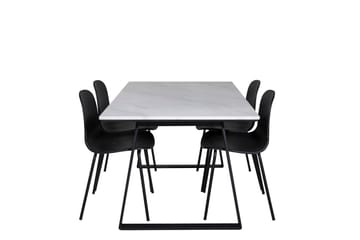Estelle Matgruppe 140 cm Rektangulær med 4 Arctic stoler - Sort - Møbler - Bord - Spisegruppe