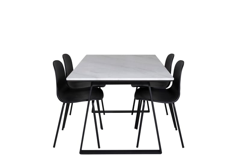 Estelle Matgruppe 140 cm Rektangulær med 4 Arctic stoler - Sort - Møbler - Bord - Spisegruppe