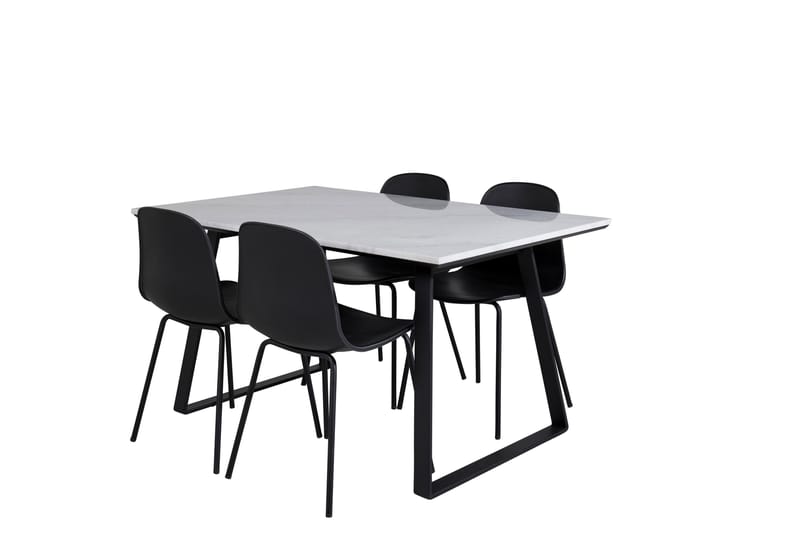 Estelle Matgruppe 140 cm Rektangulær med 4 Arctic stoler - Sort - Møbler - Bord - Spisegruppe