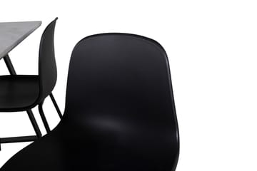 Estelle Matgruppe 140 cm Rektangulær med 4 Arctic stoler - Sort - Møbler - Bord - Spisegruppe