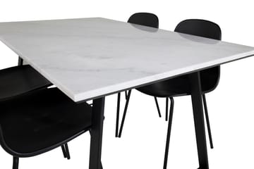 Estelle Matgruppe 140 cm Rektangulær med 4 Arctic stoler - Sort - Møbler - Bord - Spisegruppe