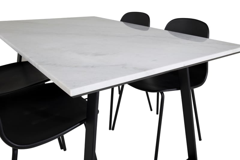 Estelle Matgruppe 140 cm Rektangulær med 4 Arctic stoler - Sort - Møbler - Bord - Spisegruppe