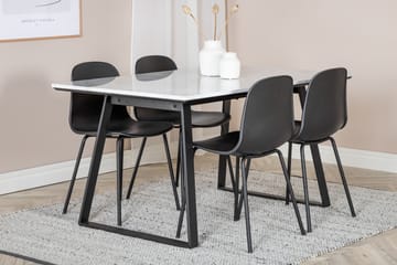Estelle Matgruppe 140 cm Rektangulær med 4 Arctic stoler - Sort - Møbler - Bord - Spisegruppe