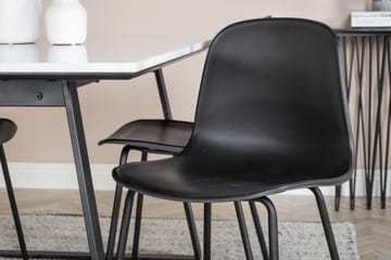 Estelle Matgruppe 140 cm Rektangulær med 4 Arctic stoler - Sort - Møbler - Bord - Spisegruppe