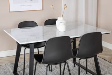 Estelle Matgruppe 140 cm Rektangulær med 4 Arctic stoler - Sort - Møbler - Bord - Spisegruppe