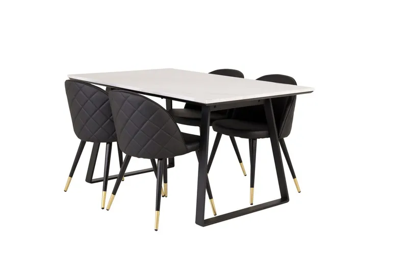 Estelle spisebord med 4 Velvet Deluxe spisestoler