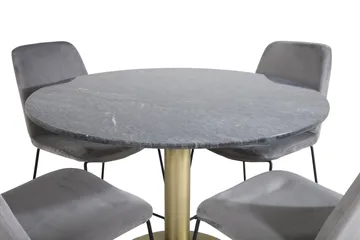 Estelle Spisegruppe 106 cm Rund med 4 Muce Stoler - Sort/Guld - Møbler - Bord - Spisegruppe