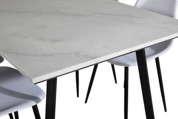 Estelle Spisegruppe 140 cm Rektangulær med 4 Polar Stoler - Sort - Møbler - Bord - Spisegruppe