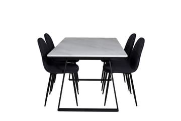 Estelle Spisegruppe 140 cm Rektangulær med 4 Polar Stoler
