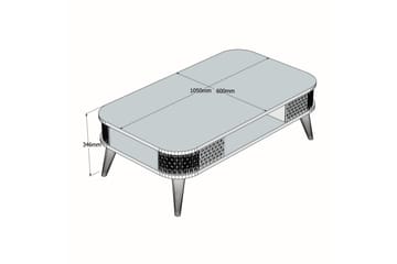 Eylul Rektangulært Sofabord 105 cm med Hyller i Tre - Beige - Møbler - Bord - Sofabord & salongbord