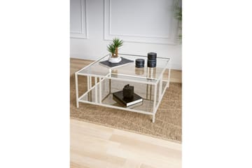 Ezer Stuebord 80 cm - Hvit/Gjennomsiktig - Møbler - Bord - Sofabord & salongbord