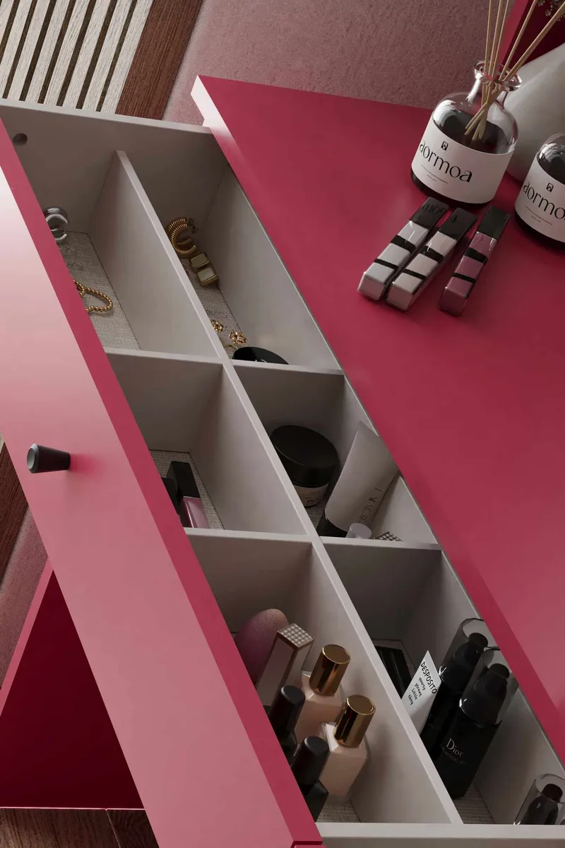 Fabrony sminkebord med speil 124 cm - Bringebær - Møbler - Bord - Sminkebord & toalettbord