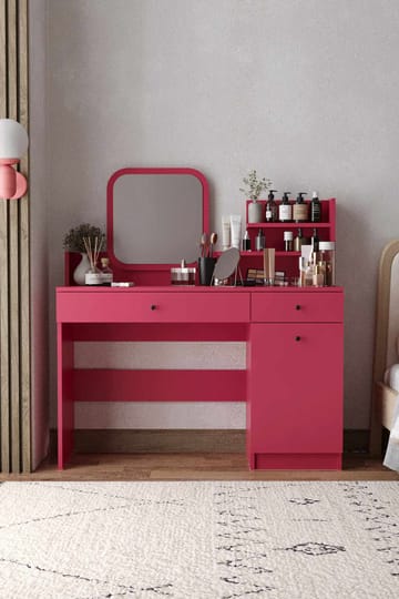 Fabrony sminkebord med speil 124 cm - Bringebær - Møbler - Bord - Sminkebord & toalettbord