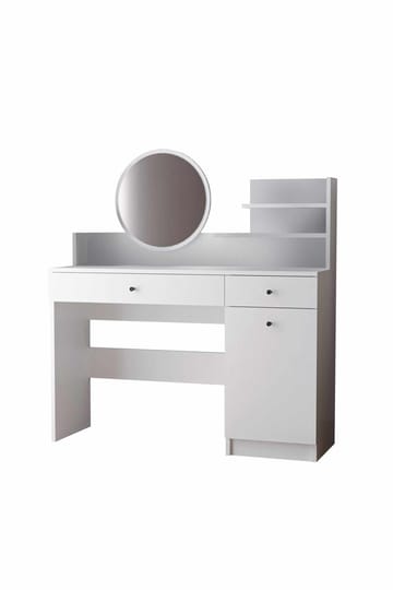 Fabrony sminkebord med speil 124 cm - Hvit - Møbler - Bord - Sminkebord & toalettbord