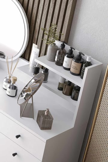 Fabrony sminkebord med speil 124 cm - Hvit - Møbler - Bord - Sminkebord & toalettbord