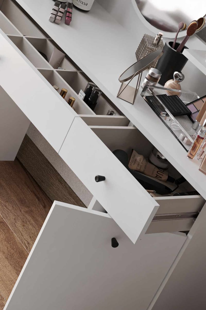 Fabrony sminkebord med speil 124 cm - Hvit - Møbler - Bord - Sminkebord & toalettbord