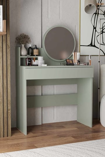 Fabrony sminkebord med speil 90 cm - Askgrønn - Møbler - Bord - Sminkebord & toalettbord