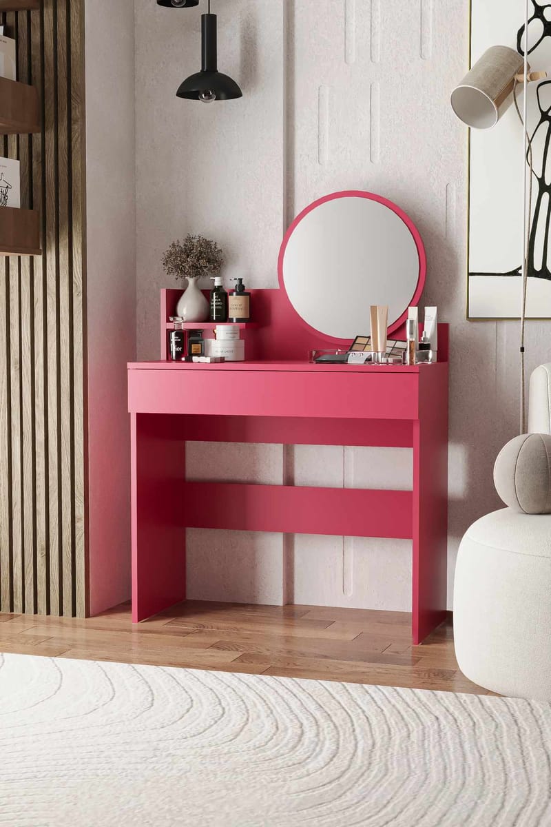 Fabrony sminkebord med speil 90 cm - Bringebær - Møbler - Bord - Sminkebord & toalettbord