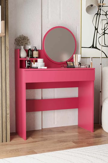 Fabrony sminkebord med speil 90 cm - Bringebær - Møbler - Bord - Sminkebord & toalettbord