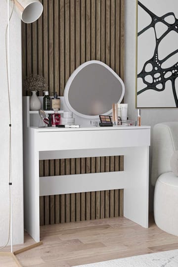 Fabrony sminkebord med speil 90 cm - Hvit - Møbler - Bord - Sminkebord & toalettbord