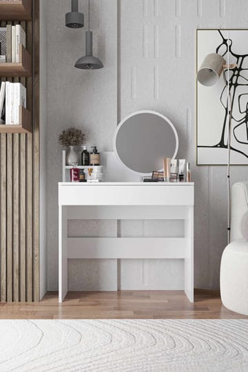 Fabrony sminkebord med speil 90 cm - Hvit - Møbler - Bord - Sminkebord & toalettbord
