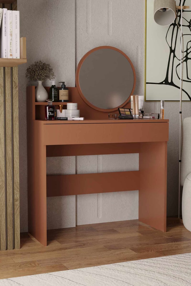 Fabrony sminkebord med speil 90 cm - Sepia - Møbler - Bord - Sminkebord & toalettbord
