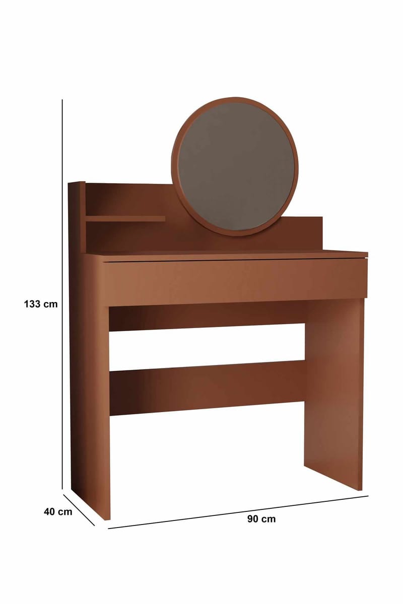 Fabrony sminkebord med speil 90 cm - Sepia - Møbler - Bord - Sminkebord & toalettbord