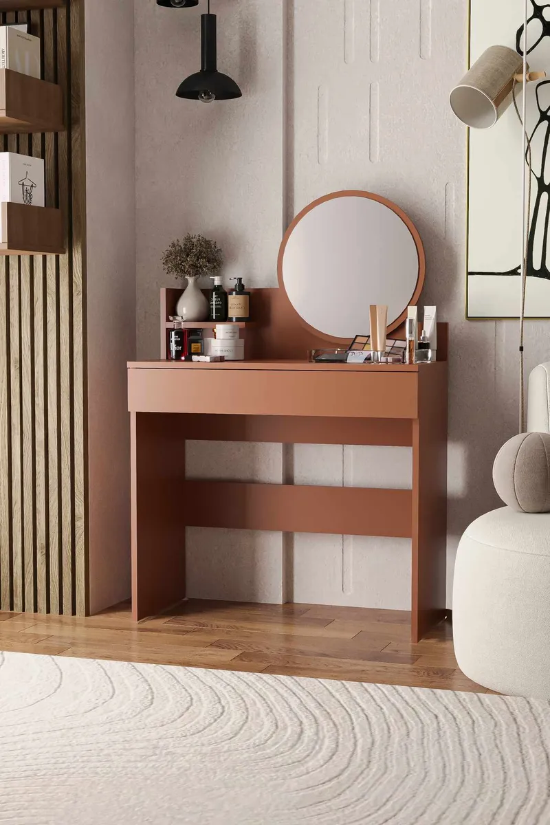 Fabrony sminkebord med speil 90 cm - Sepia - Møbler - Bord - Sminkebord & toalettbord