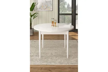 Farefax Spisebord 90 cm Rund - Hvit - Møbler - Bord - Spisebord & kjøkkenbord