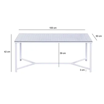 Fenara sofabord 100 cm - Gjennomsiktig og matt hvit - Møbler - Bord - Sofabord & salongbord