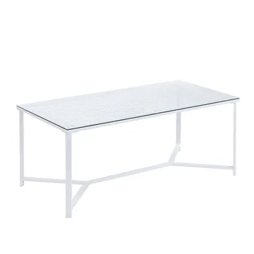 Fenara sofabord 100 cm - Gjennomsiktig og matt hvit - Møbler - Bord - Sofabord & salongbord