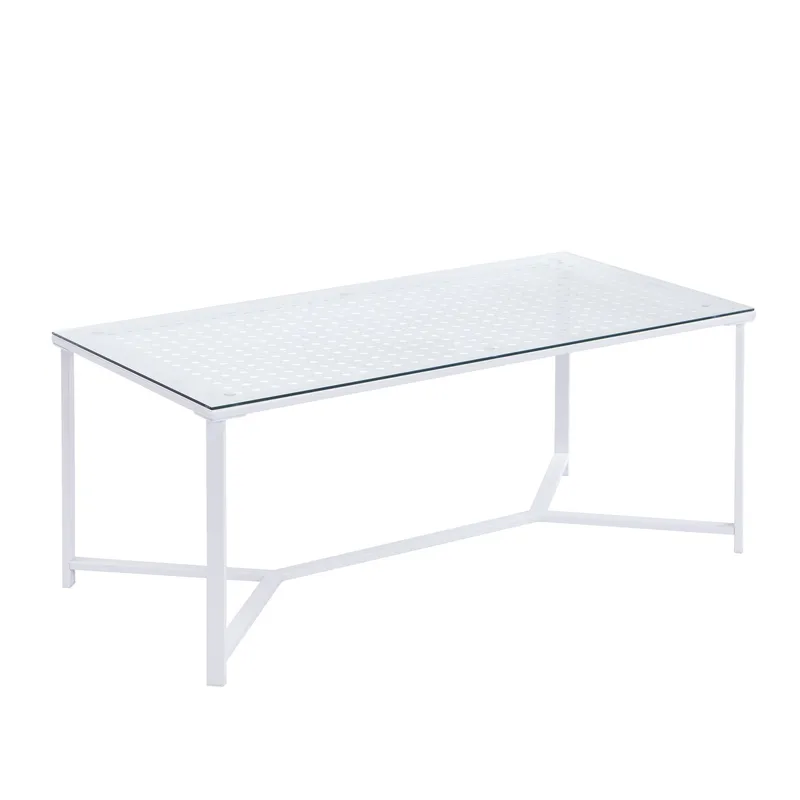 Fenara sofabord 100 cm - Gjennomsiktig og matt hvit - Møbler - Bord - Sofabord & salongbord