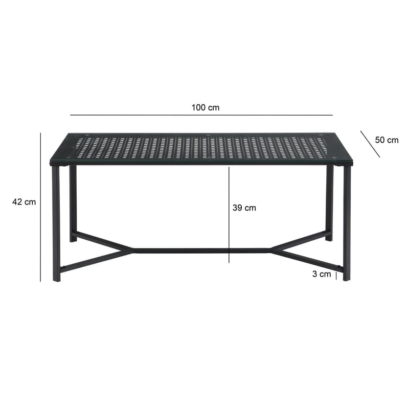 Fenara sofabord 100 cm - Gjennomsiktig og matt svart - Møbler - Bord - Sofabord & salongbord