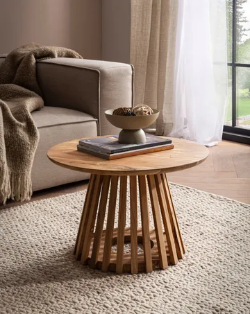 Feneri salongbord 60 cm rundt - Varm lysebrun - Møbler - Bord - Sofabord & salongbord