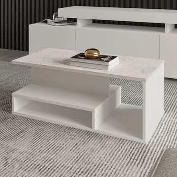 Fenlo Sofabord 90x35x44,8 cm - Hvit marmor - Møbler - Bord - Sofabord & salongbord