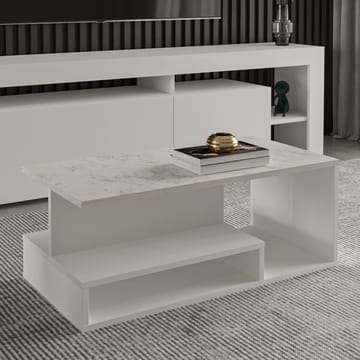 Fenlo Sofabord 90x35x44,8 cm - Hvit marmor - Møbler - Bord - Sofabord & salongbord