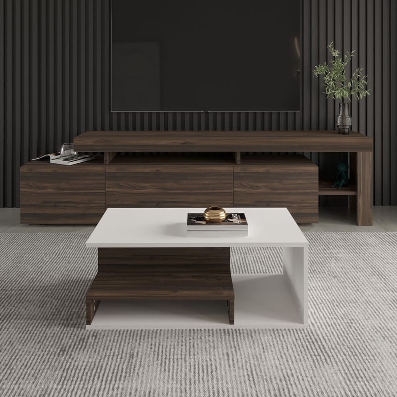 Fenlo Sofabord 90x35x44,8 cm - Hvit valnøtt - Møbler - Bord - Sofabord & salongbord