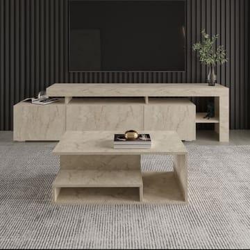 Fenlo Sofabord 90x35x44,8 cm - Travertin - Møbler - Bord - Sofabord & salongbord