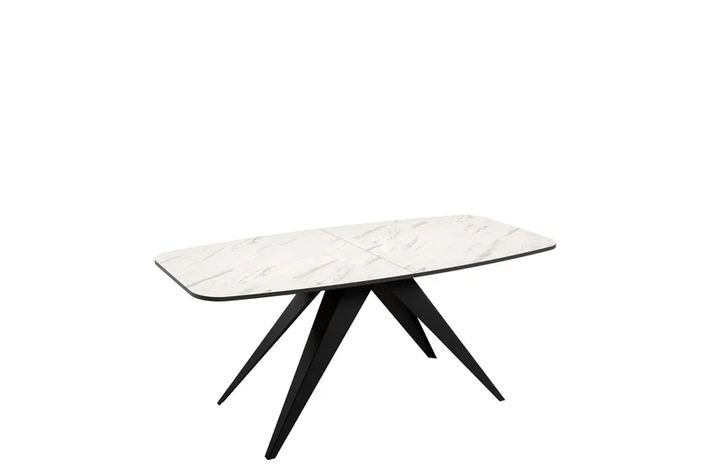 Ferro Spisebord 198 cm, Svart/Hvit