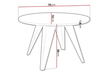 Festus Rundt Sofabord 75 cm i Tre med Vinklede Ben - Marmorhvit - Møbler - Bord - Sofabord & salongbord