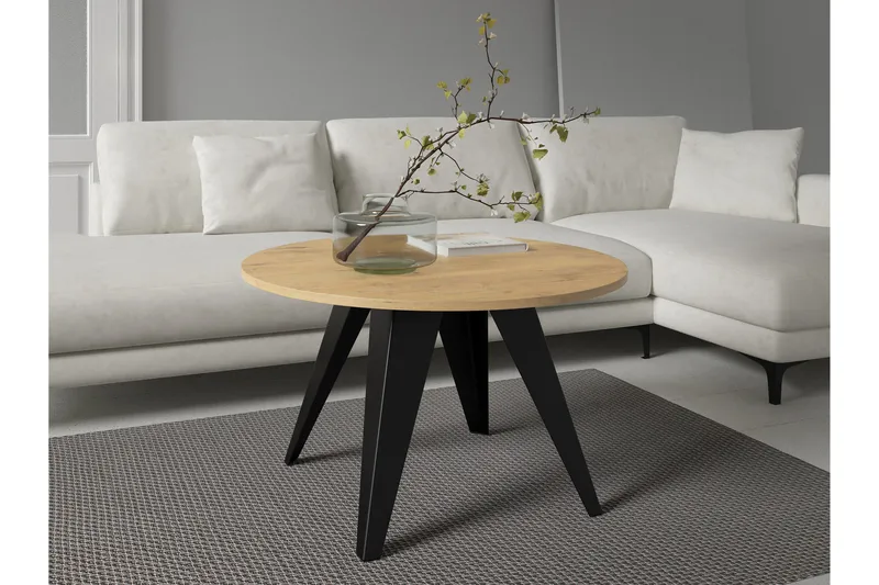 Festus Sofabord 75 cm - Svart/Beige - Møbler - Bord - Sofabord & salongbord