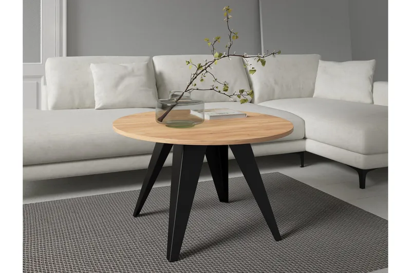 Festus Sofabord 75 cm - Svart/Beige - Møbler - Bord - Sofabord & salongbord