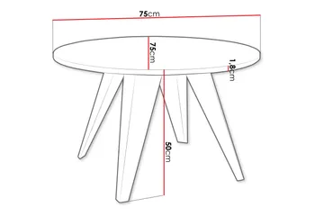 Festus Sofabord 75 cm - Svart/Hvit - Møbler - Bord - Sofabord & salongbord