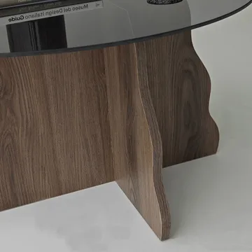 Fikret sofabord 75 cm rundt glass - Valnøtt og Røkt - Møbler - Bord - Sofabord & salongbord