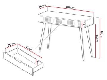 Forba Sminkebord 101 cm - hvit - Møbler - Bord - Sminkebord & toalettbord