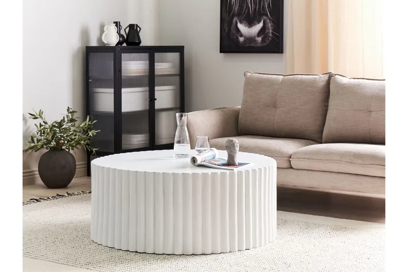 Fox Creek Sofabord 117 cm Rund - Hvit - Møbler - Bord - Sofabord & salongbord