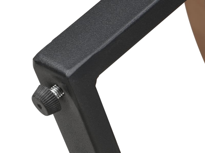 Fralor rundt salongbord 80 cm med trelook og metallben - treutseende / matt svart - Møbler - Bord - Sofabord & salongbord