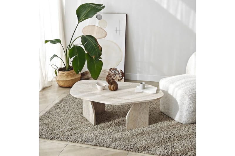 Fredrilla Sofabord 105 cm - Beige - Møbler - Bord - Sofabord & salongbord
