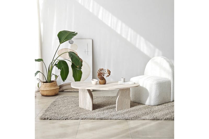 Fredrilla Sofabord 105 cm - Beige - Møbler - Bord - Sofabord & salongbord