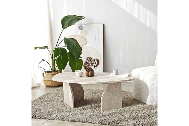 Fredrilla Sofabord 105 cm - Beige - Møbler - Bord - Sofabord & salongbord